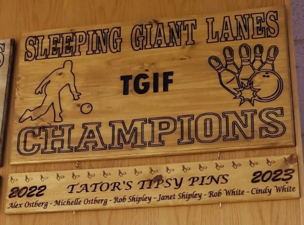 Bowling champion CNC sign